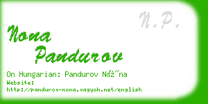nona pandurov business card